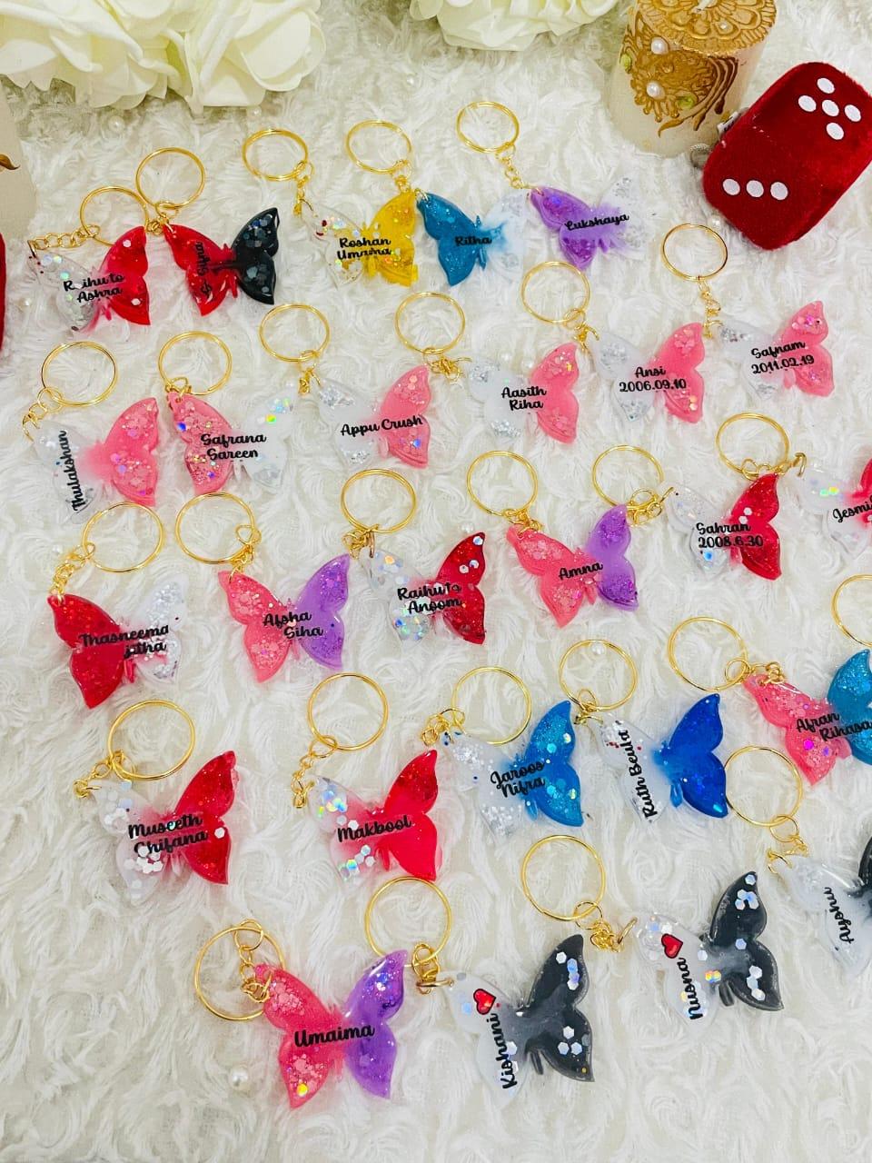 *Butterfly resin keychain 🩵